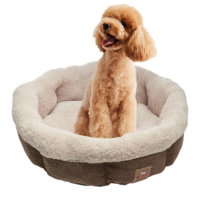 Wholesale dog accessories camas para perros portable cozy removable pet bedding round cat pet dog bed