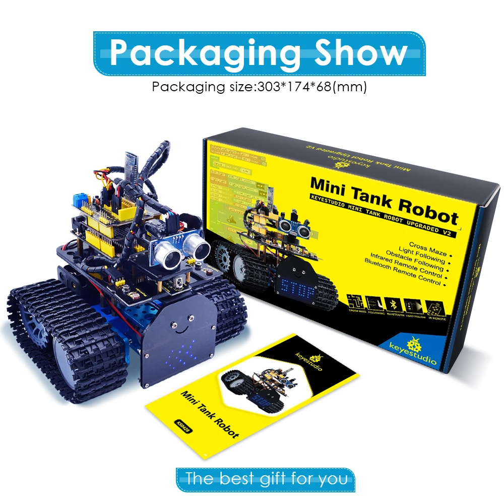 Oem Keyestudio Diy Mini Tank V2.0 Smart Bt Robot Car Kit Stem Robot Kit ...