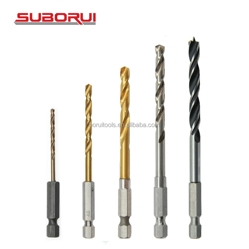 SUBORUI ODM OEM M2 4341 4241 M35 Co HSS Fully Ground Straight Shank Titanium Stainless Steel Twist Drill Bit for Metal Iron