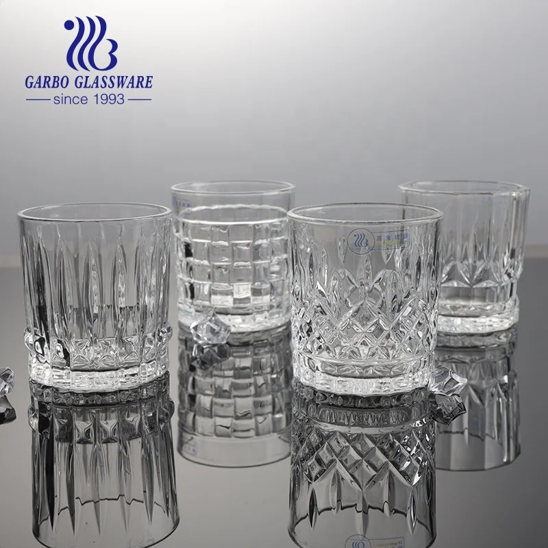 In Stock and Massive Production 2oz Small Size Shot Glass Cup Embossed Glass Wall Transparent 50ml Liquor Whisky Tasting Glass