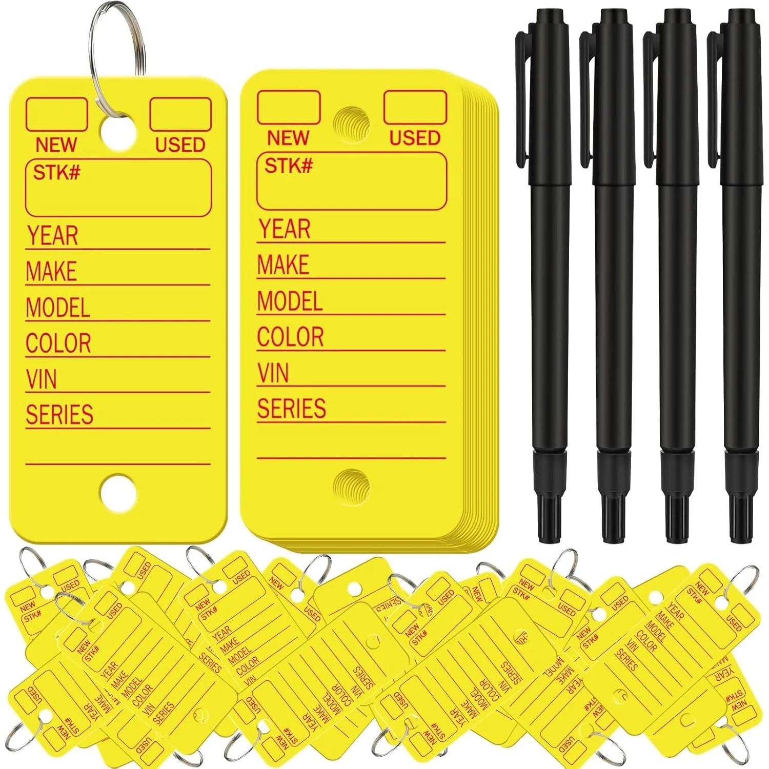 Key Tags with Labels Car Dealership Key Tags with Rings Blank Shop ...