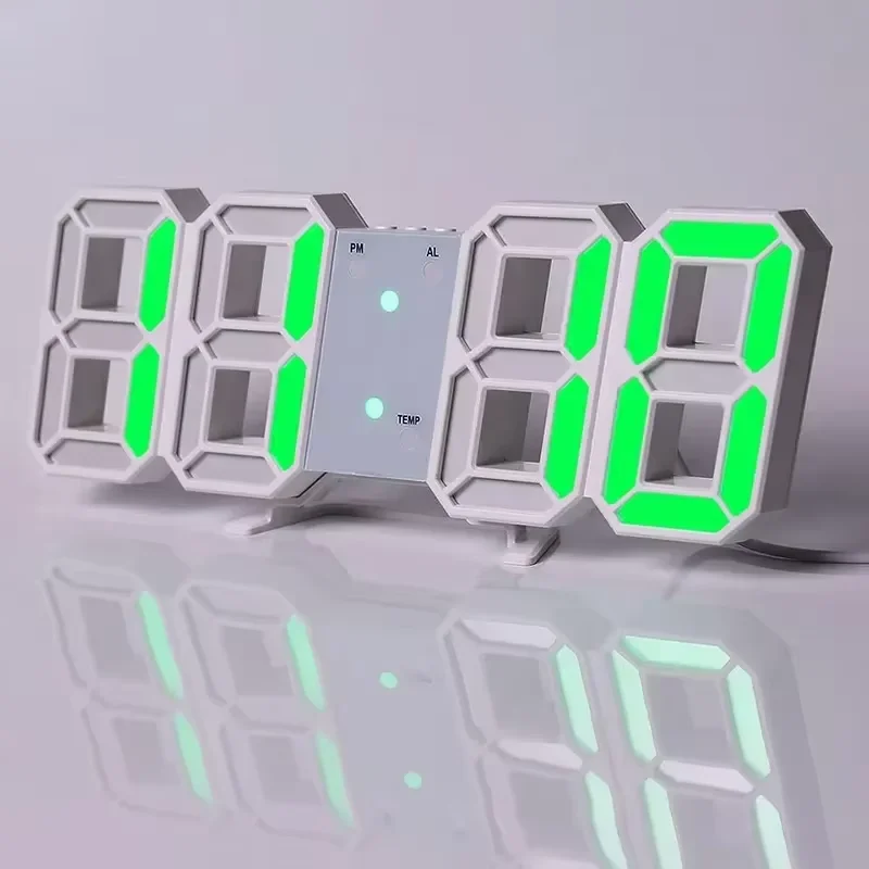 3D ABS Nordic Digital Alarm Digital Clock Watch Snooze Table Clock Electronic 3D Lcd Clocks for Home Office Decoration