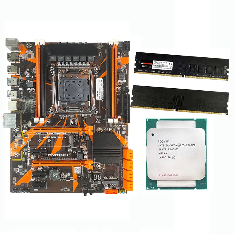 PCWINMAX OEM X99 Motherboard Combo Kit E5 Xeon 2640 2670 V3 V4 DDR4 16 GB Gaming Placa Madre X99 Combo