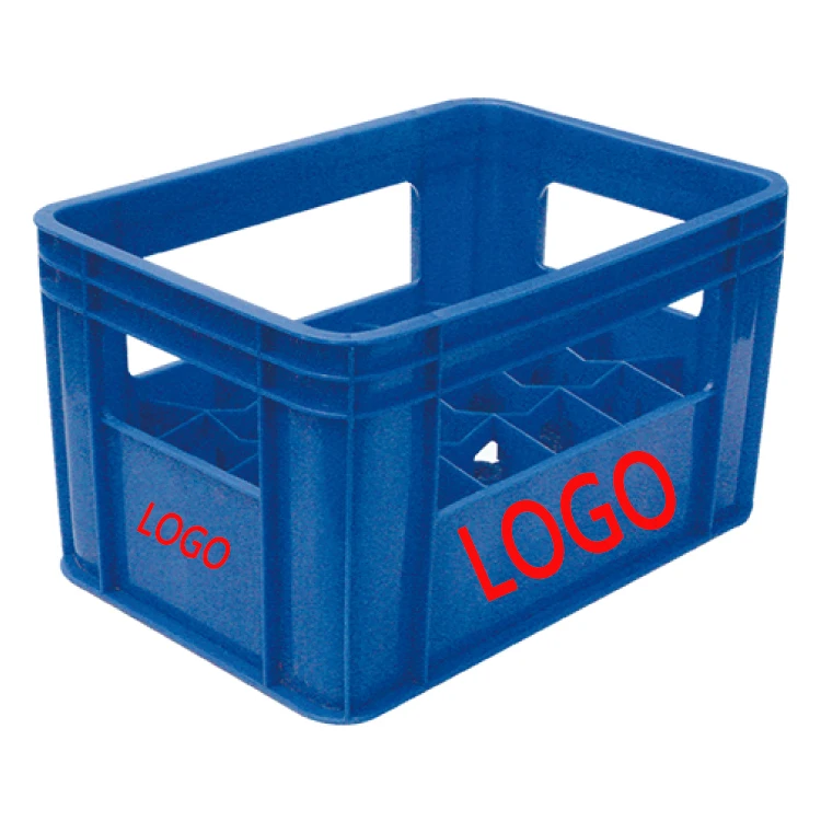 Customized Mesh Plastic Package Crate Glass Wine Juice Bottle Crate