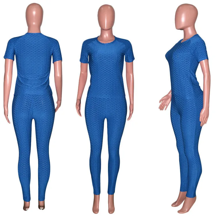 New Arrivals High Quality Women Fashion Clothing 2021 Spring Bodycon Two Piece Set Solid Color 2 Piece Set
