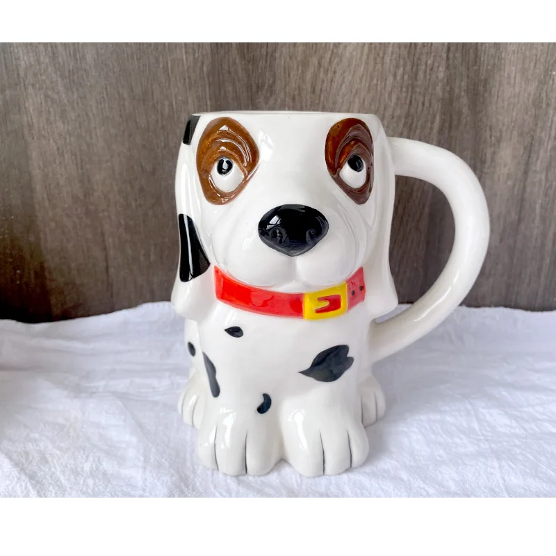 3D Mug Dog Shape Dolomite Handpainted Animal Mug Ceramic Dog Shaped Coffee  Mug