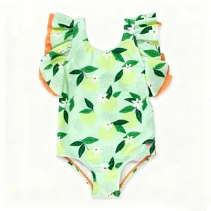 Custom Girls Swimwear UV Protection One Piece Wet Suit Print Breathable Quick Dry Eco-Friendly Beach Wear for Children