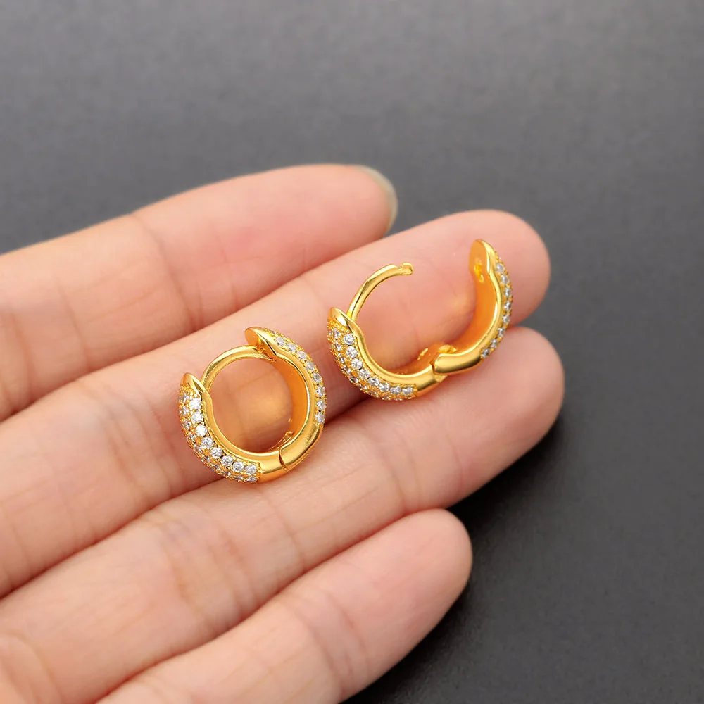 22K Gold Earrings For Women - 235-GER15980 in 2.700 Grams