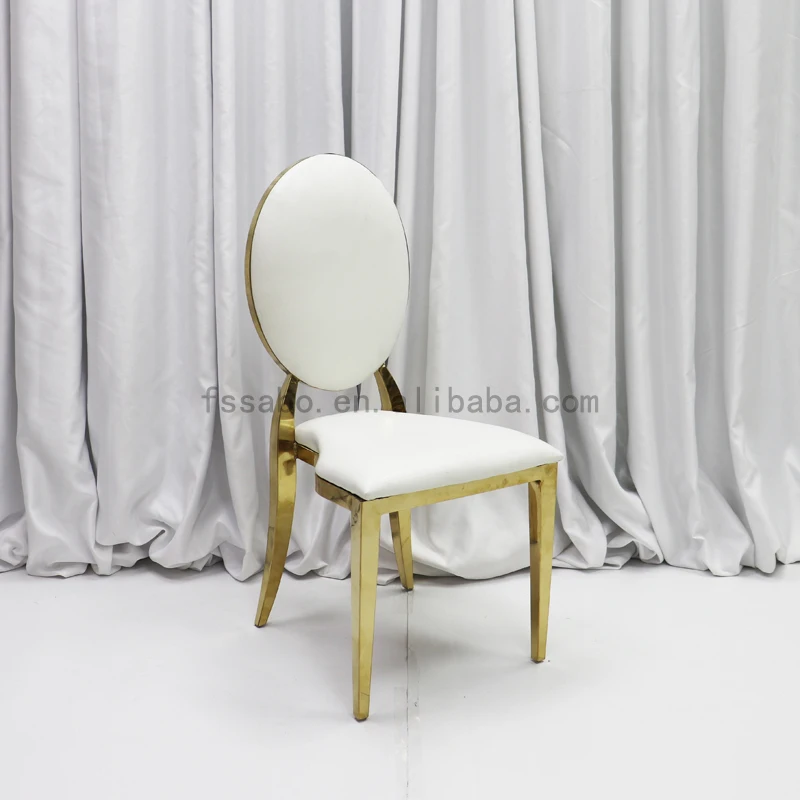High Quality Gold Round Stainless Steel Dining And Banquet Chair Modern