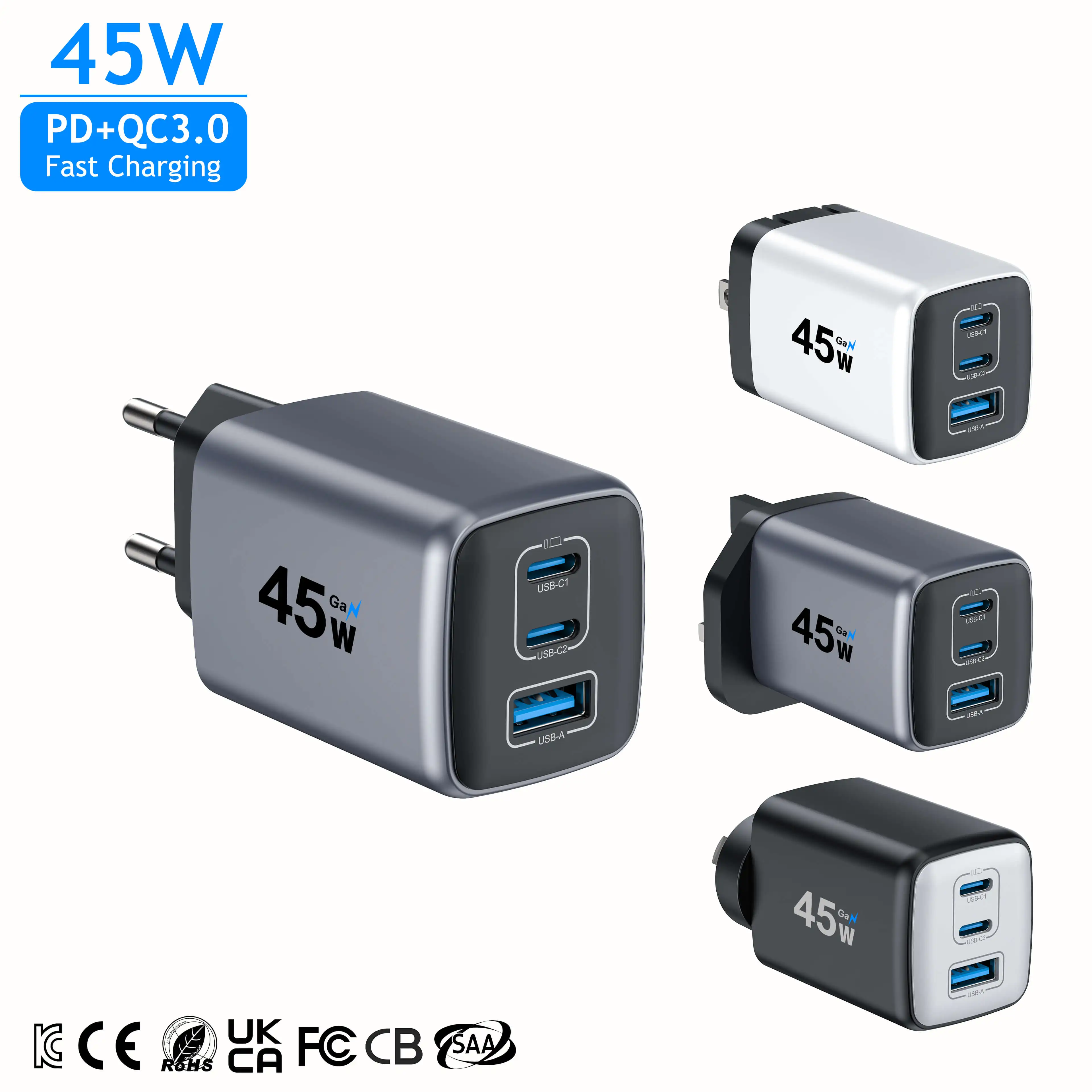 KYT AVS PPS 45W GaN UK Super Fast Charging TYPE USB C PD Plug Power Adapter Wall Laptop Phone Charger for Samsung iPhone
