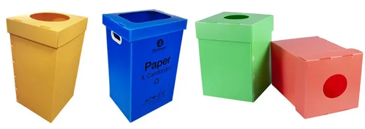 Oem Pp Corrugated Plastic Dustbin Accepted Colorful Foldable Pp 