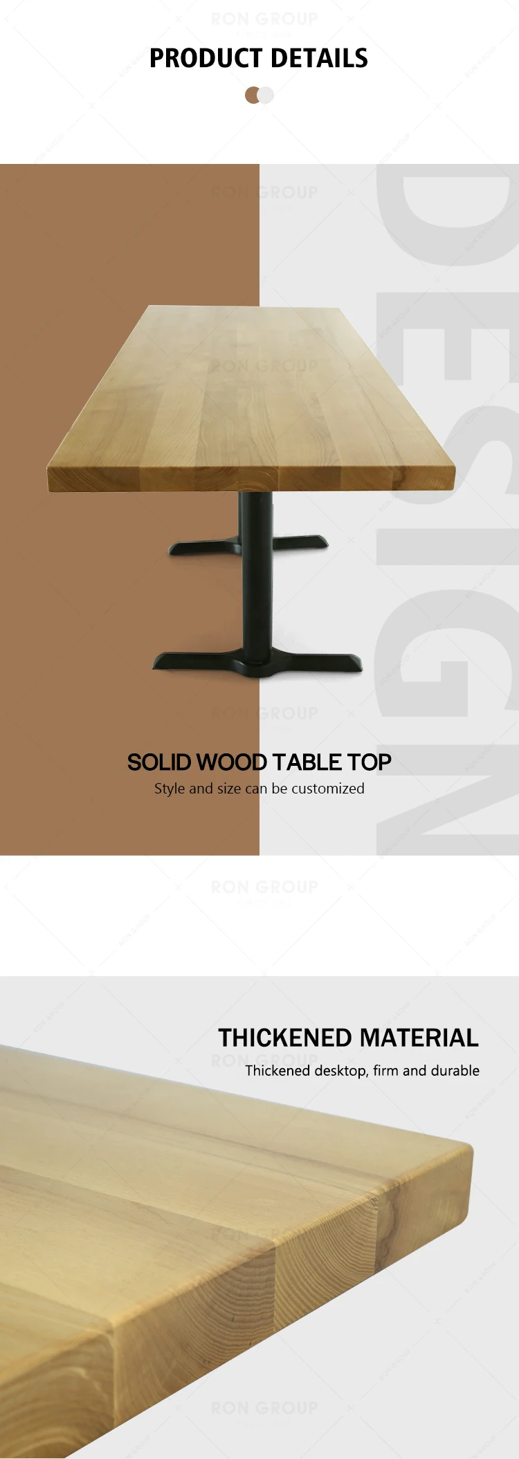 Banquet Furniture 2-Prong Style Wrought Iron Rectangular Dining Table
