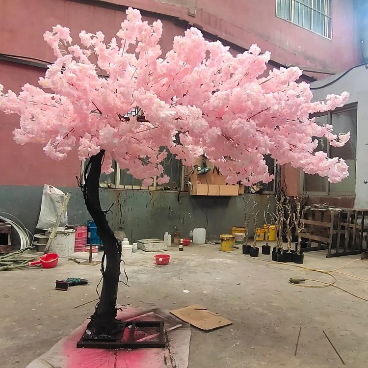 Outdoor Big Artificial Faux Plastic Arch Japanese Lighted Cherry Blossom  Bonsai Decorative Tree