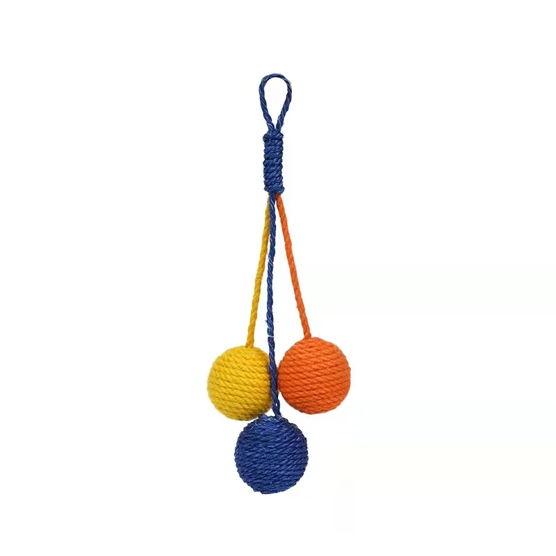 Высококачественные цветные сизальные веревочные шарики, игрушки для кошек