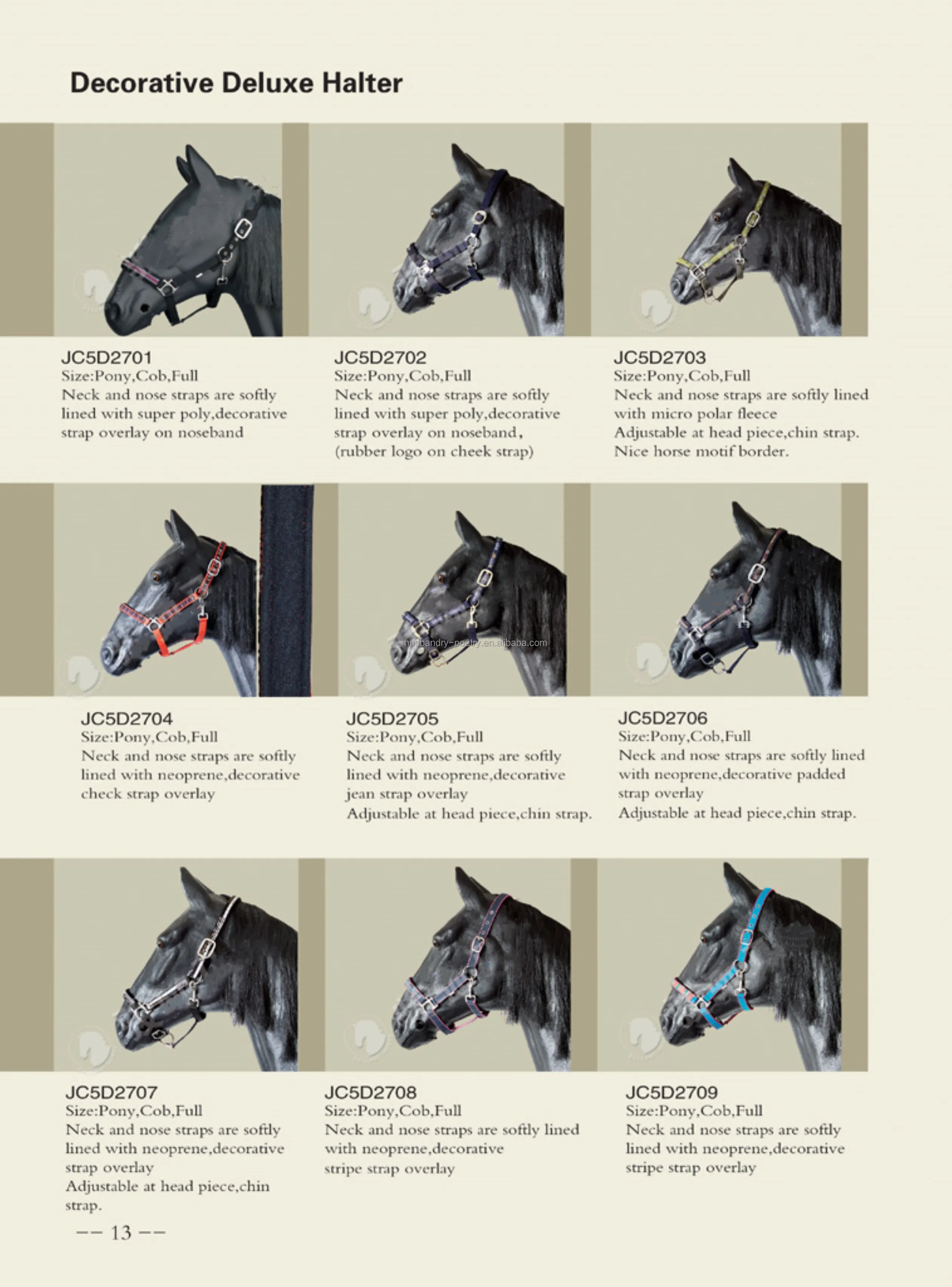 Neoprene Lined Check Padded Headcollar Horse, Shetland, Pony, Cob, Full 