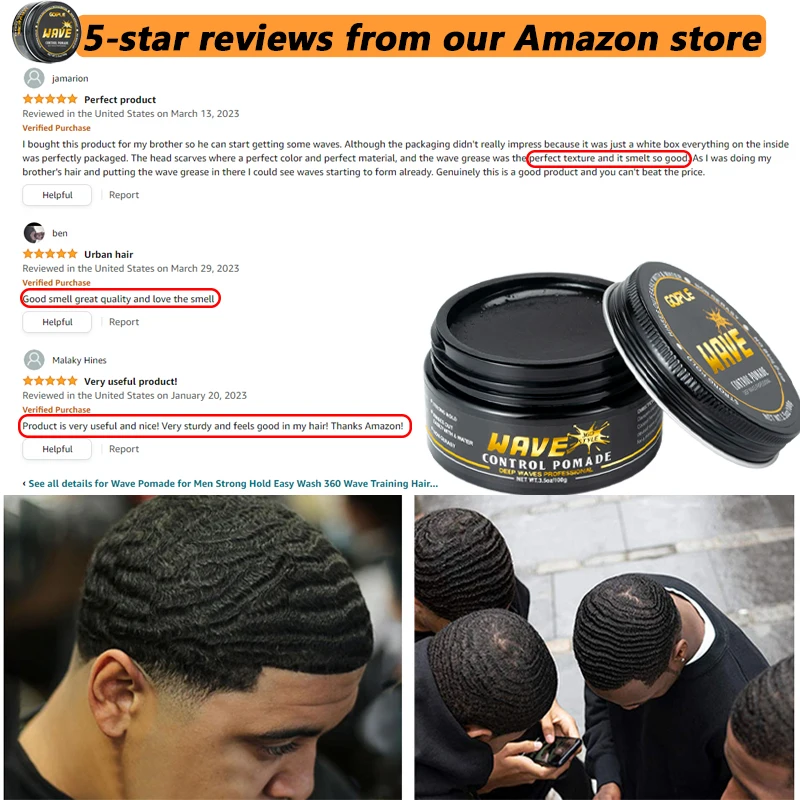 Private Label 360 Style Waves Control Pomade Wave Cream for Black Men Hair Scalp Butter with Shea Wholesale Hair Grease for Boy