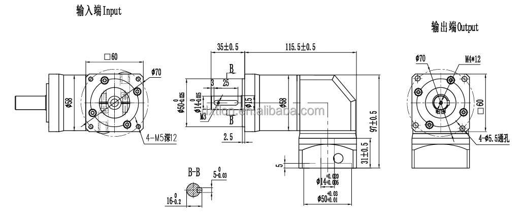 Right Angle 90 Degree Right Angle Planetary Reducer Gearbox Drive for Stepper Motor supplier