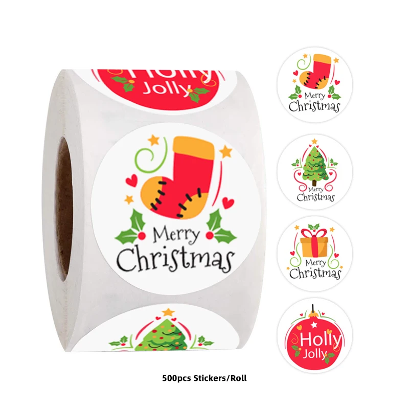 500pcs/roll Merry Christmas Stickers For Holiday Festival Gift Box Seal Tag  Labels Labels Decorative Stickers For Shipping Boxes - Buy Good Quality ...