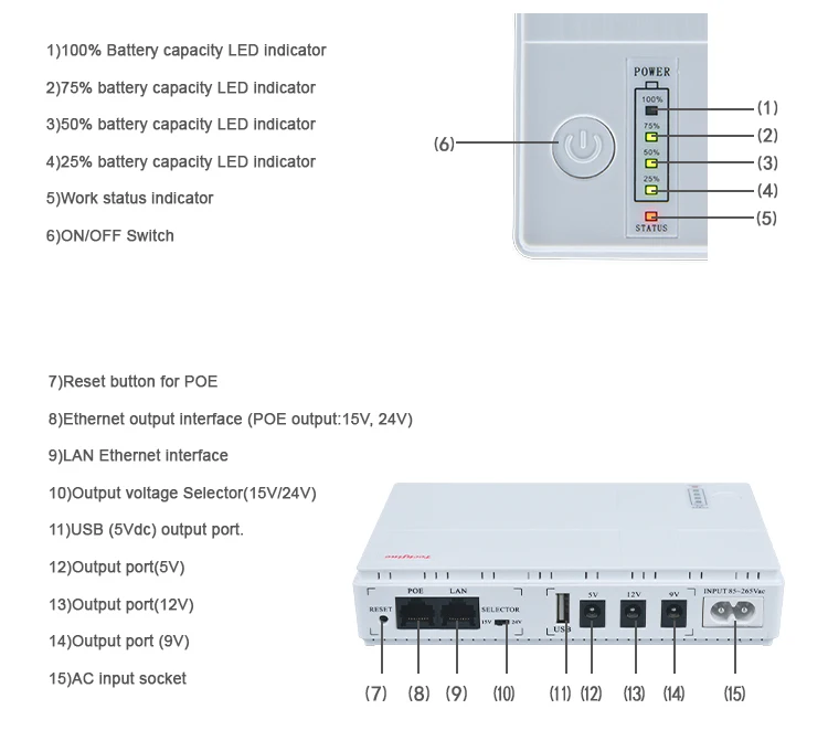 ups mini 5v 9v 12v 15v