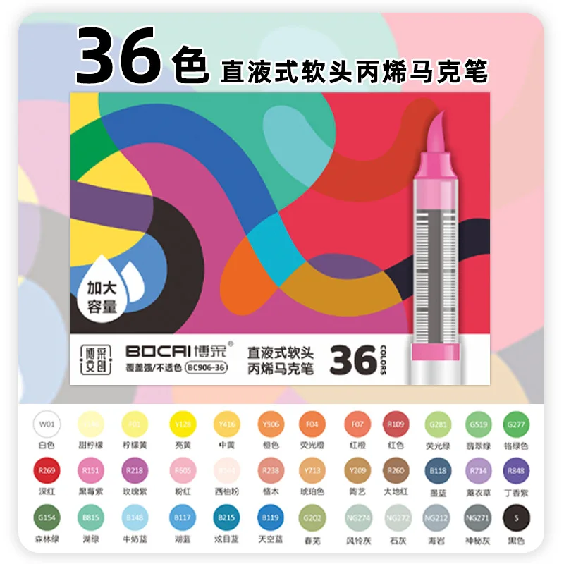 Большие емкости бесцветные детские ручки от руки штабелируемые акриловые маркеры с мягкой головкой