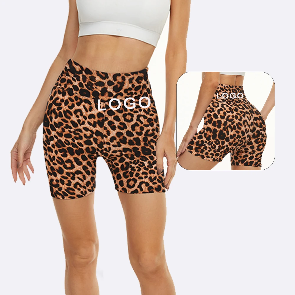 Leopard Super Soft Outwork Daily Wear Gym Sports Short Dresses Not Panties Yoga Leggings Short