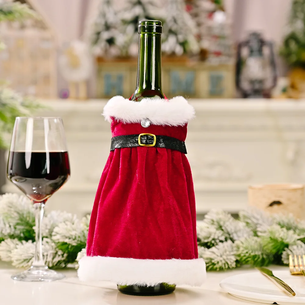 New Design Christmas Wine Bottle Cover Cute Christmas Sweater Knitted  Champagne Bottle Decoration for Christmas Bag