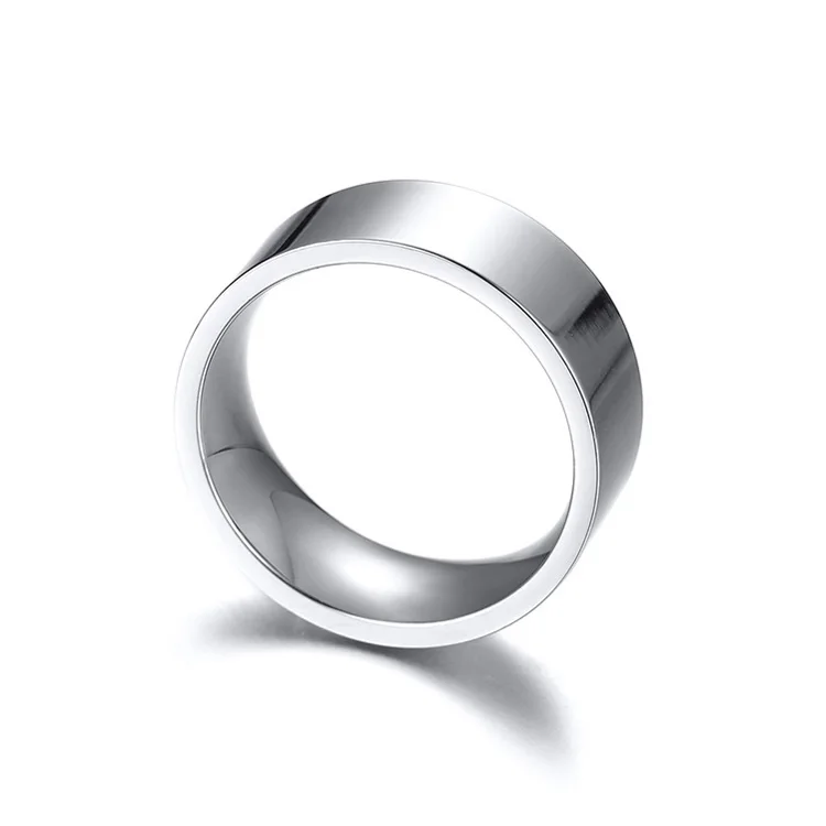 8mm high polished stainless steel ring