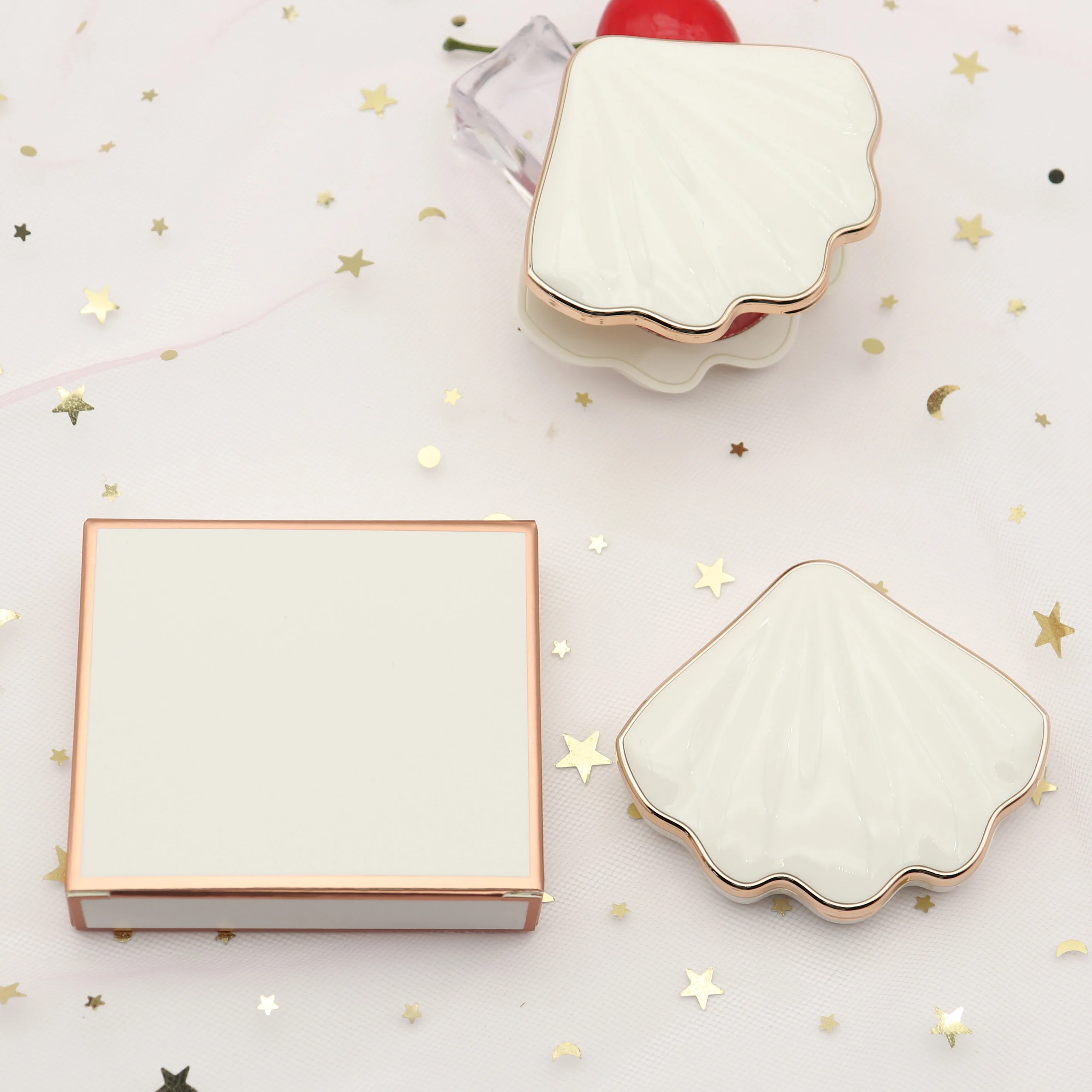 OEM Vegan Makeup Blush Palette Shell Shape Single Face Blush Custom Logo Matte Finish