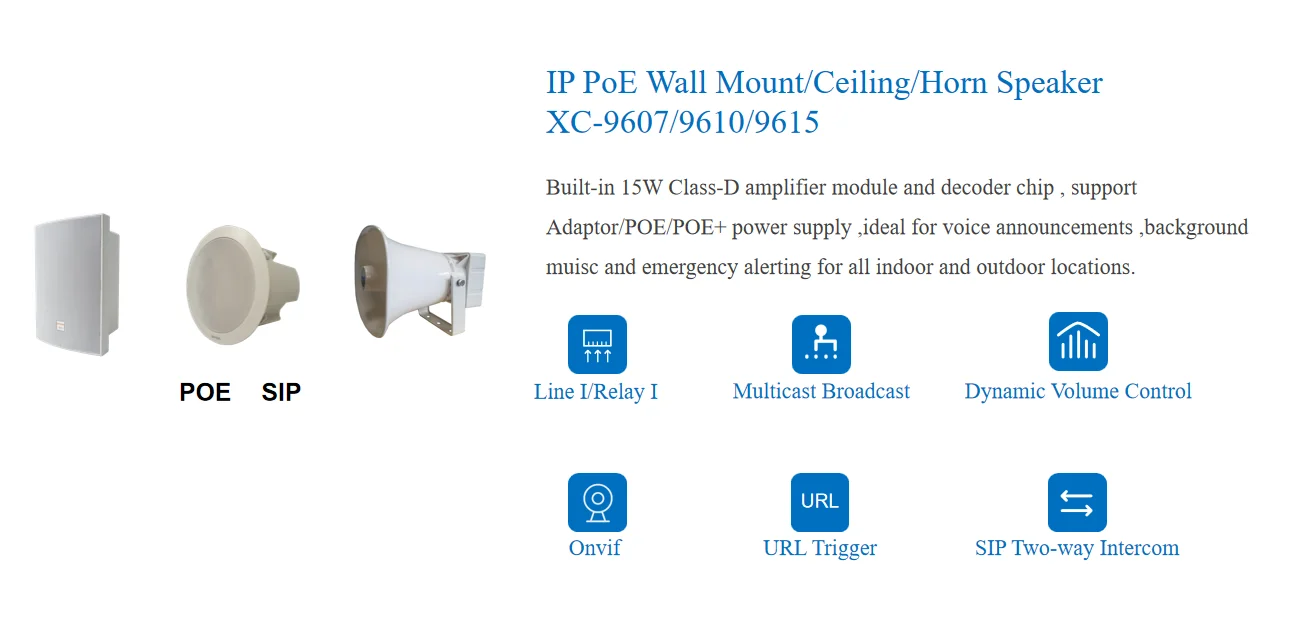 Talkback IP SIP Poe Ceiling Speaker for IP PA System