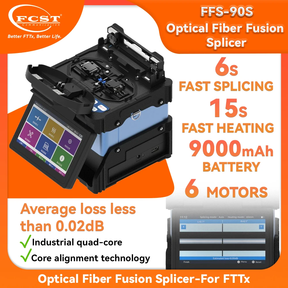 Ffs-90s 8s Handheld Fiber Optical Fusion Splicing Machine For Ftth Fttx 