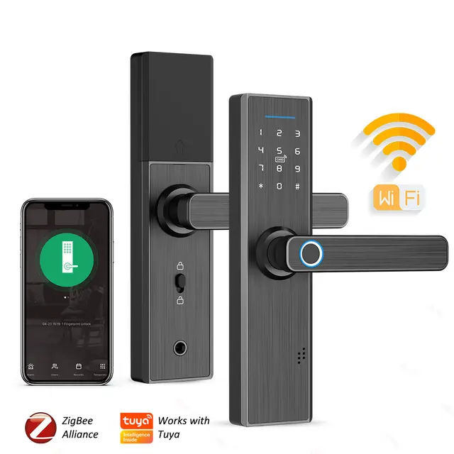 Eseye Cerradura Inteligente zigbee alexa security wood door Tuya Wifi door lock cerraduras inteligentes smart lock door