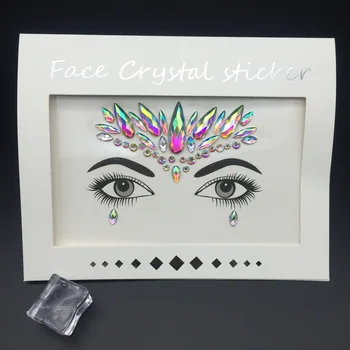 Face Crystal Sticker Glitter Temporary Tattoos for Festival Rave Carnival Party Face Jewelry