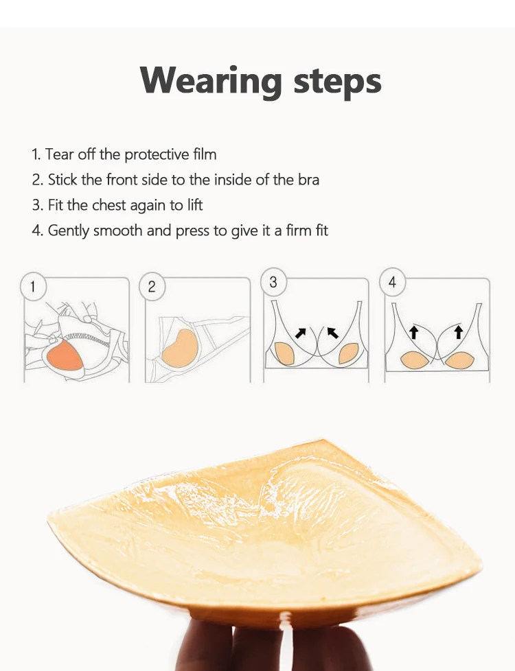 Hot Washable Doublesided Adhesive Triangle Sponge Pushup Stick On Bra