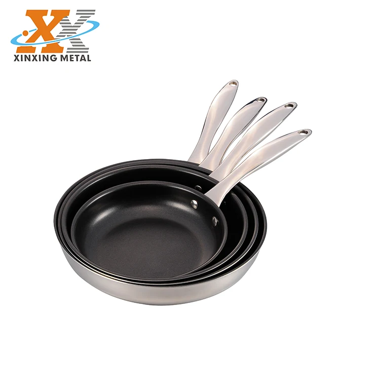 Factory Supply Home Kitchen Indoor Cookware Stainless Steel Fry Pan