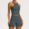 Dark grey vest+shorts