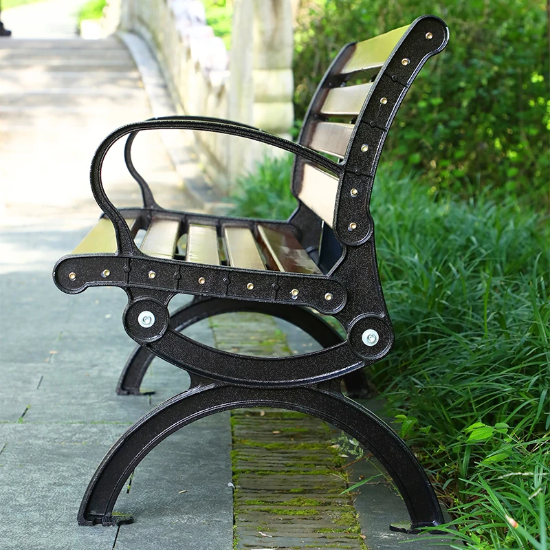 Factory Wholesale Outdoor Furniture Bench Chair Durable Pine Wood Garden Street Cast aluminium Seating Bench supplier