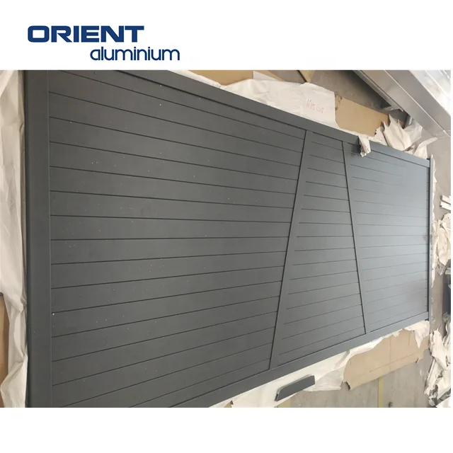 Powder Coating 6ft Tall Main Gate Designs Garden Privacy Aluminum Slat Fence Panels Electric Sliding Gate for House