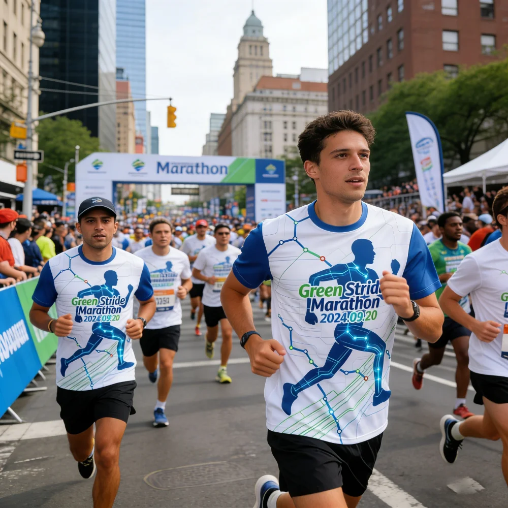 High Performance Knitted Dry Fit Race Shirts 5K 10K Marathon Custom Logo Quick Dry Running T-shirts Sports Wear