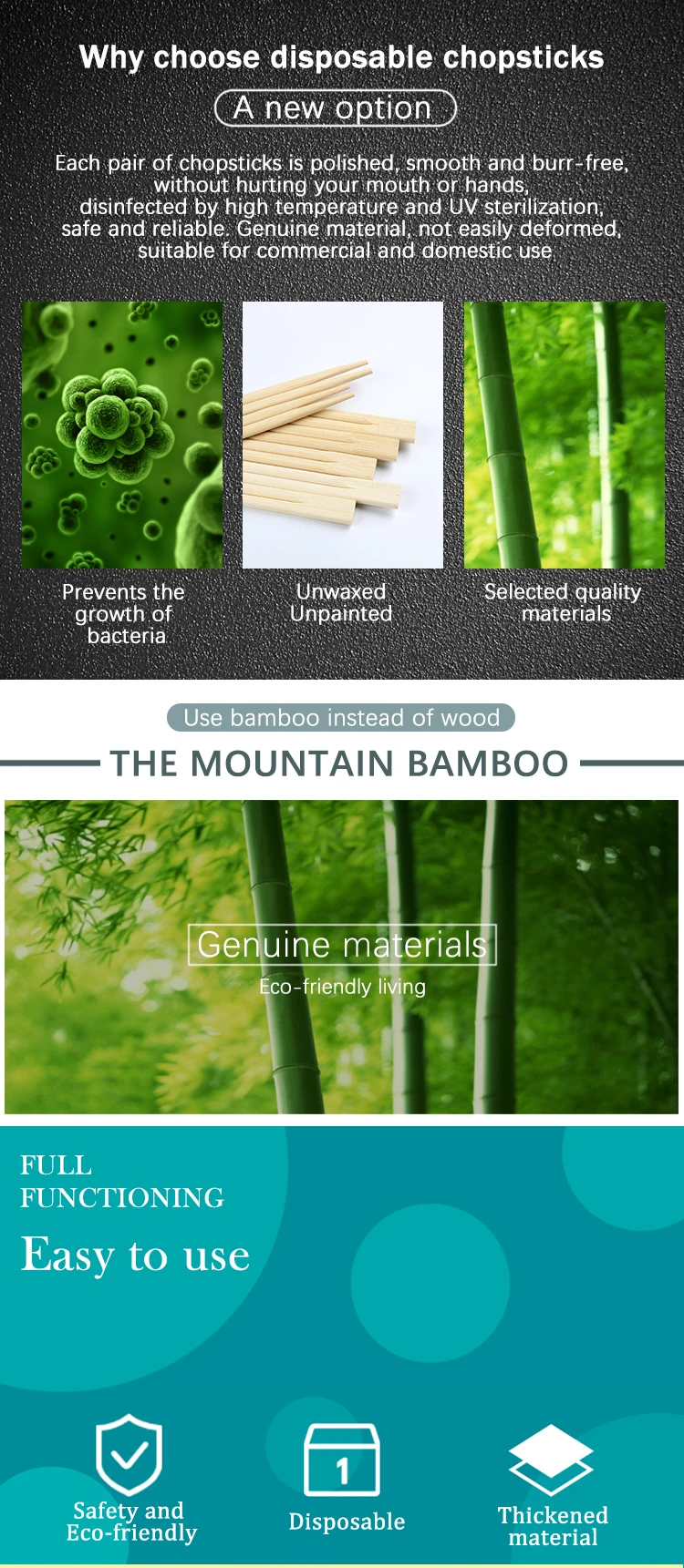 Quality Chopsticks Kitchen Gadgets Disposable Carbonized Charcoal