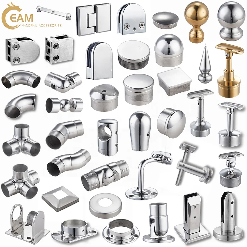 stainless steel handrail glass balustrade fittings staircase balcony glass railing accessories