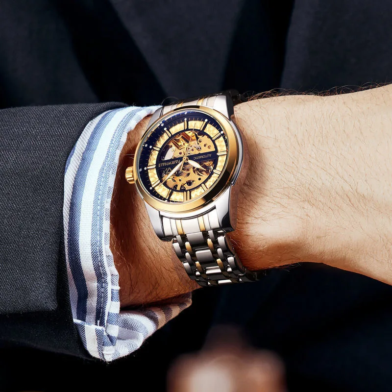 Mark Fairwhale Factory Wholesale High Performance Customized Logo Waterproof Stainless Steel Automatic Mechanical Men's Watch