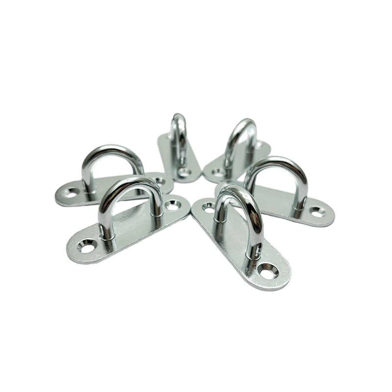 6MM Zinc Plated Round Eye Pad Light Hook Camping Carabiner Fixation Hook Wire Rope Hook