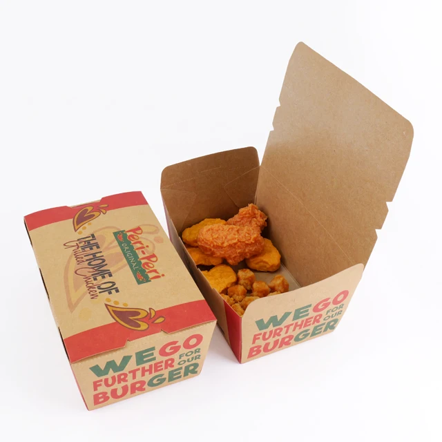 SENCAI Customized Food Grade Paper Fried Chicken Box Takeaway Food Packaging Fast Food Paper Box