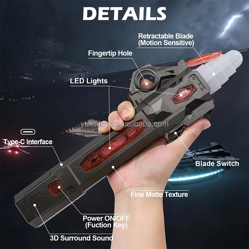 Retractable Fighting Lightsaber With 7 Colors Changing Led Light