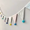 Colorful velvet triangular flag