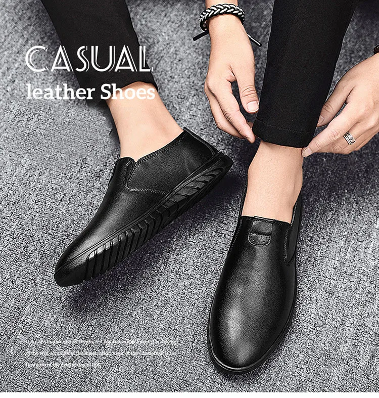 2024 New Hot Selling Men's Breathable Casual Shoes High Quality British Style Soft Sole Business Leather Shoes