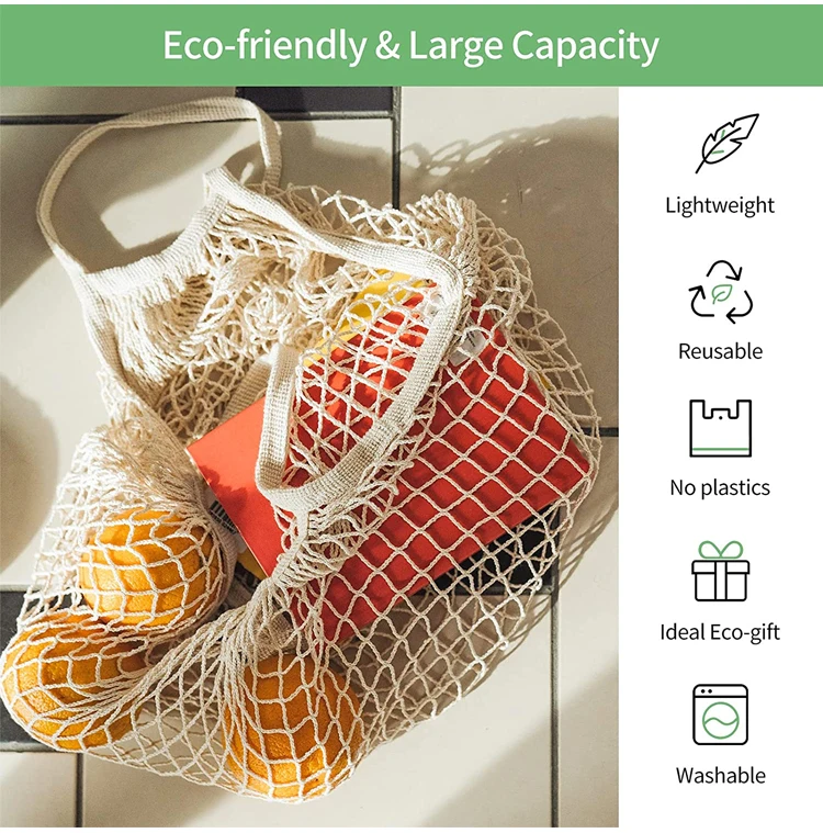 Wholesale Cheap Reusable Washable Cotton Mesh Bags For Shopping Storage