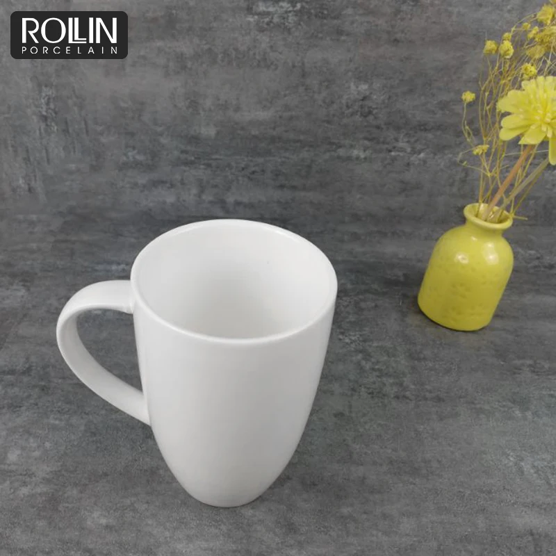 Hochwertige Werbe-porzellan-tasse 400ml Weiße Große Kaffeetassen