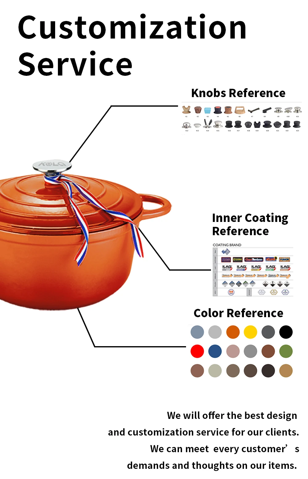 Color Iron Cast Cookware Enamel Casserole Cookware Deep Round Covered