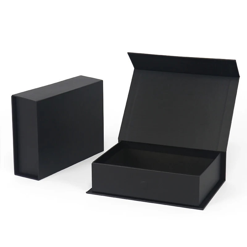 Custom Logo Paperboard Flip Top Packaging Gift Boxes High Grade Black ...